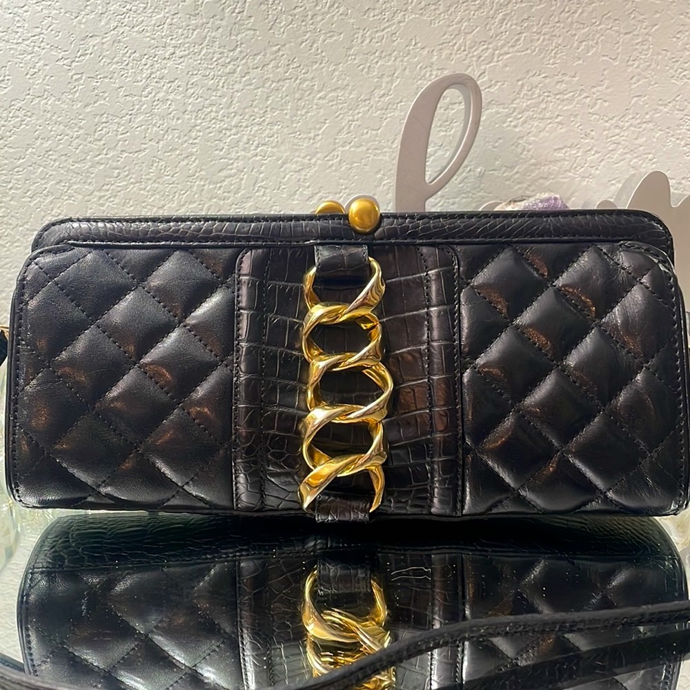 EUC,Rare Auth, BRAHMIN Jo Essex Quilted Handbag/Clutch 25th Anniversary Ed.